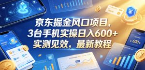 京东掘金风口项目,3台手机实操日入600+,实测见效,最新教程【揭秘】-琴书聊项目