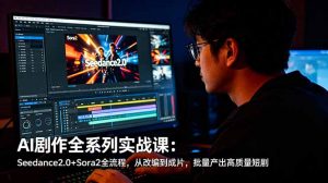 AI剧作全系列实战课：Seedance2.0+Sora2全流程，从改编到成片，批量产出高质量短剧-琴书聊项目