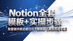 Notion全套模板+实操步骤，批量做内容还能日引千条线索【原创双语字幕】-琴书聊项目