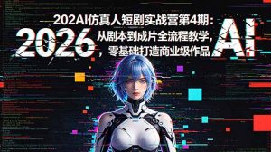 2026AI仿真人短剧实战营第4期：从剧本到成片全流程教学，零基础打造商业级作品-琴书聊项目