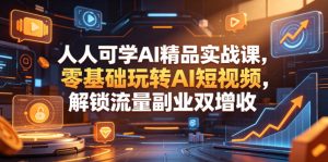 人人可学AI精品实战课，零基础玩转AI短视频，解锁流量副业双增收-琴书聊项目