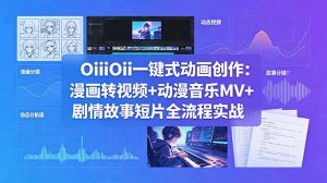 OiiOii一键式动画创作：漫画转视频+动漫音乐MV+剧情故事短片全流程实战-琴书聊项目