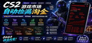 CSGO挂机捡漏项目通过利用游戏饰品交易机制，结合薄凉软件辅助捡漏，实现盈利-琴书聊项目