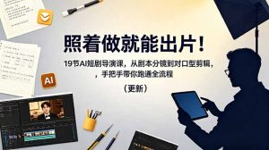 照着做就能出片!19节AI短剧导演课,从剧本分镜到对口型剪辑,手把手带你跑通全流程(更新-琴书聊项目