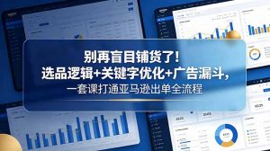 别再盲目铺货了！选品逻辑+关键字优化+广告漏斗，一套课打通亚马逊出单全流程-琴书聊项目