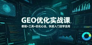 GEO优化实战课，教程+工具+优化心法，快速入门活学活用-琴书聊项目
