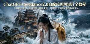 ChatGPT+Seedance2.0白蛇传国风短片全教程｜AI脚本撰写+高清出图+视频生成，零基础打造古风原创影视短片-琴书聊项目