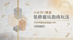 小众冷门赛道，装修避坑指南玩法，70天单链接变现超6.4W+【详细教程】-琴书聊项目