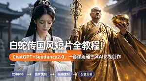 白蛇传-国风短片全教程！ChatGPT+Seedance2.0，一套课跑通古风AI影视创作-琴书聊项目