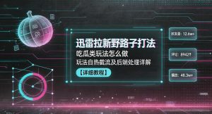 迅雷拉新野路子打法，吃瓜类玩法怎么做，玩法自热截流及后端处理详解-琴书聊项目