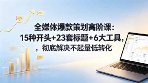 全媒体爆款策划高阶课：15种开头+23套标题+6大工具，彻底解决不起量低转化-琴书聊项目