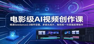 电影级AI视频创作课：精通Seedance2.0操作设置，多镜头成片、角色统一与音画叙事制作-琴书聊项目
