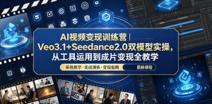 AI视频变现训练营｜Veo3.1+Seedance2.0双模型实操，从工具运用到成片变现全教学-琴书聊项目