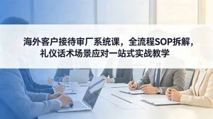 海外客户接待审厂系统课，全流程SOP拆解，礼仪话术场景应对一站式实战教学-琴书聊项目