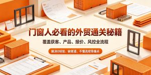 门窗人必看的外贸通关秘籍，块覆盖获客、产品、报价、风控全流程，解决0经验、缺渠道、不懂流程等痛点-琴书聊项目
