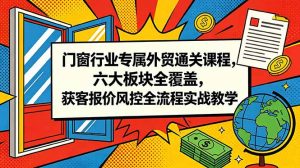 门窗行业专属外贸通关课程，六大板块全覆盖，获客报价风控全流程实战教学-琴书聊项目
