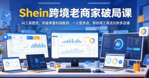 Shein跨境老商家破局课，AI工具提效，突破单量利润瓶颈，一人管多店，带你用工具流玩转多店铺-琴书聊项目