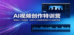 AI视频创作特训营：零基础入门到精通，玩转DS工具搭配剪辑技巧打造爆款视频-琴书聊项目