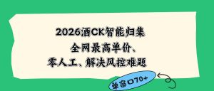 2026最新版酒店CK 智能归集玩法 最高单价、零成本、零人工 操作、解决风控难题-琴书聊项目