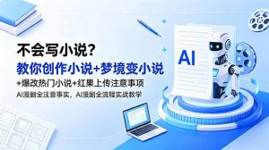 不会写小说？教你创作小说+梦境变小说+爆改热门小说+红果上传注意事项，AI漫剧全流程实战教学-琴书聊项目