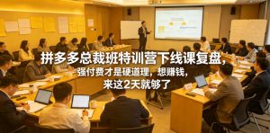 拼多多总裁班特训营下线课复盘,强付费才是硬道理,想賺钱,来这2天就够了-琴书聊项目
