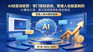 AI创富训练营：零门槛轻启动，普通人也能复制的AI赚钱之道，图文视频商单私域全路径-琴书聊项目