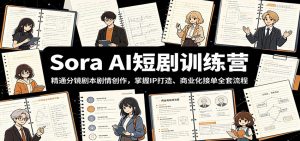 Sora AI短剧训练营：精通分镜剧本剧情创作，掌握IP打造、商业化接单全套流程-琴书聊项目