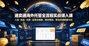 速卖通海外托管全流程实战课入驻・选品・合规・运营全链路，降本提效，带动店铺销量与收益增长-琴书聊项目
