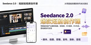 Seedance 2.0短剧短视频创作课，零基础快速产出爆款短剧、短视频、MV内容，落地做账号实现变现-琴书聊项目