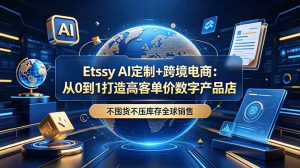 Etsy AI定制+跨境电商：从0到1打造高客单价数字产品店，不囤货不压库存全球销售-琴书聊项目