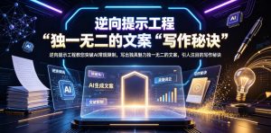 逆向提示工程教您突破AI常规限制，写出独具魅力独一无二的文案，引人注目的写作秘诀【原创双语字幕】-琴书聊项目