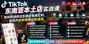 TikTok东南亚本土店实战课,帮你快速抓住东南亚电商红利,高效开启跨境賺钱新通道-琴书聊项目