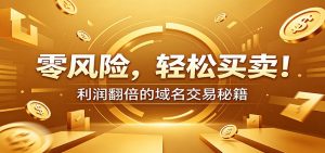 零风险域名交易实战秘籍:新手安全买卖教学,选品定价谈判实现收益翻倍-琴书聊项目