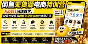闲鱼无货源电商特训营,从0到1系统教学,帮你完整掌握闲鱼无货源电商的运营方法-琴书聊项目