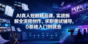 AI真人短剧精品课,实战拆解全流程创作,求职面试辅导,0基础入门到就业-琴书聊项目