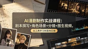 AI漫剧制作实战课程：剧本撰写+角色场景+分镜+图生视频，从工具学习到落地实操-琴书聊项目