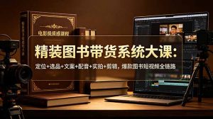 精装图书带货系统大课：定位+选品+文案+配音+实拍+剪辑，爆款图书短视频全链路-琴书聊项目