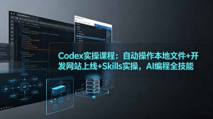 Codex实操课程：自动操作本地文件+开发网站上线+Skills实操，AI编程全技能-琴书聊项目