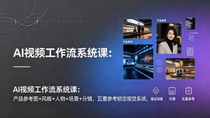AI视频工作流系统课：产品参考图+风格+人物+场景+分镜，五重参考锁定视觉系统，稳定产出高质量视频-琴书聊项目