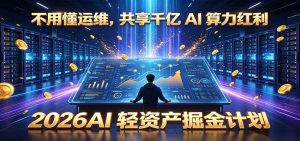 不用懂运维，共享千亿 AI 算力红利，2026AI 轻资产掘金计划-琴书聊项目