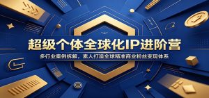 超级个体全球化IP进阶营：多行业案例拆解，素人打造全球精准商业粉丝变现体系-琴书聊项目