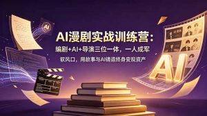 AI漫剧实战训练营：编剧+AI+导演三位一体，一人成军 驭风口，用故事与AI铸造终身变现资产-琴书聊项目