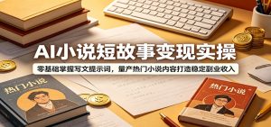 AI小说短故事变现实操：零基础掌握写文提示词，量产热门小说内容打造稳定副业收入-琴书聊项目