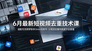 6月最新短视频去重技术课，适配可灵即梦快手Omni视频号，分镜底层重构规避平台查重-琴书聊项目