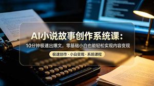 AI小说故事创作系统课：10分钟极速出爆文，零基础小白也能轻松实现内容变现-琴书聊项目