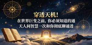 付费文章：穿透天机！在世界巨变之前，你必须知道的通天人间智慧一次和你彻底聊通透-琴书聊项目
