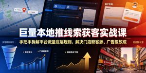 巨量本地推线索获客实战课，手把手拆解平台流量底层规则，解决门店缺客源、广告投放成本高、留资转化差等痛点-琴书聊项目