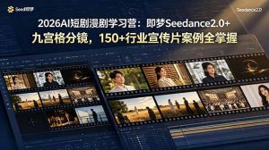 2026AI短剧漫剧学习营：即梦Seedance2.0+九宫格分镜，150+行业宣传片案例全掌握-琴书聊项目