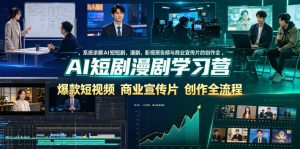AI短剧漫剧学习营，系统讲解AI短剧、漫剧、影视预告片、爆款短视频与商业宣传片的创作全流程-琴书聊项目
