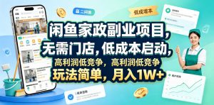 闲鱼家政副业项目，无需门店，低成本启动，高利润低竞争，玩法简单，月入1W+-琴书聊项目